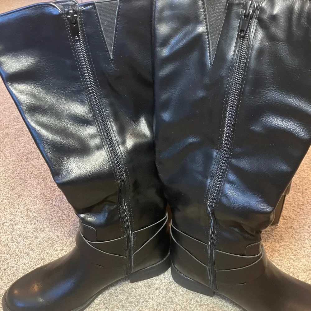 Style & Co Margoo Black Knee High Riding Boots Womens 5M F42199‎ NEW Equestrian